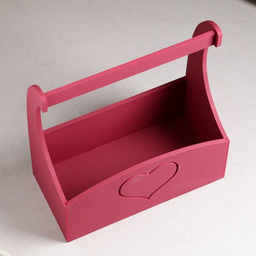 Кашпо деревянное Symmetric Heart, сердце, с ручкой, 2512,510(28) см Бордо - Дарим красиво фото 3