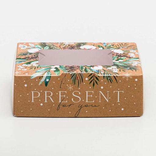Цена за 5 шт. Коробка складная новогодняя Present, 10 х 8 х 3.5 см - Дарите счастье фото 3