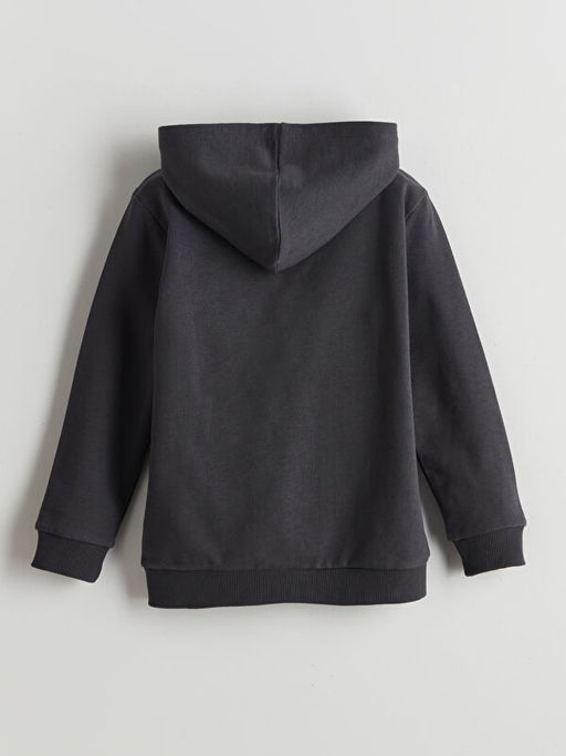 Kap??onlu Erkek ?ocuk Fermuarl? Sweatshirt
