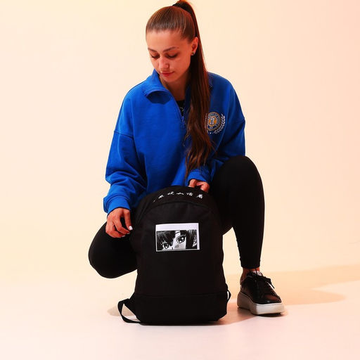 Рюкзак школьный текстильный «Аниме», 46×30×10 см, вертикальный карман, чёрный