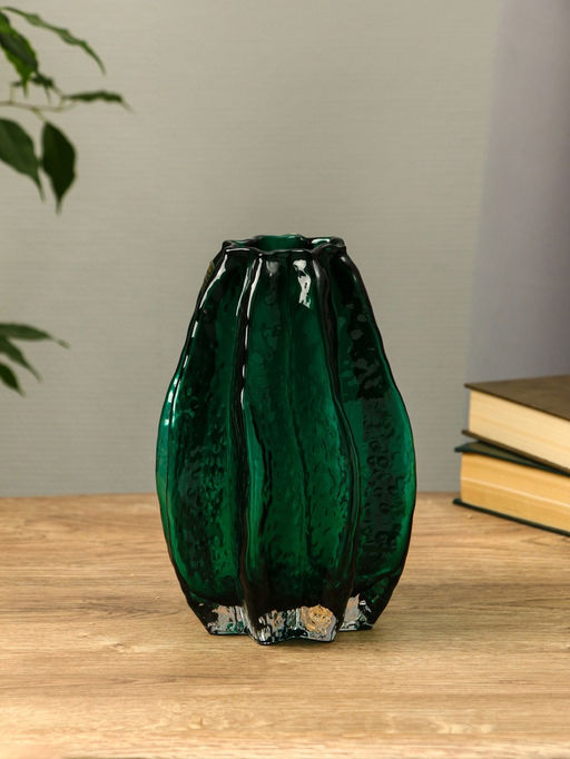 Ваза «Кэли», 21×12×6 см, стекло, зелёная