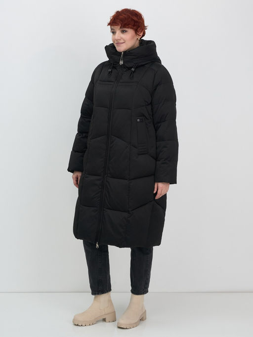 Пальто зимнее Visdeer 7702Ch женское утепленное 240 г/м² черное  фото 3