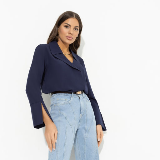 Блуза свободного кроя с воротничком Амбассадор стиля (new) - Charutti фото 4