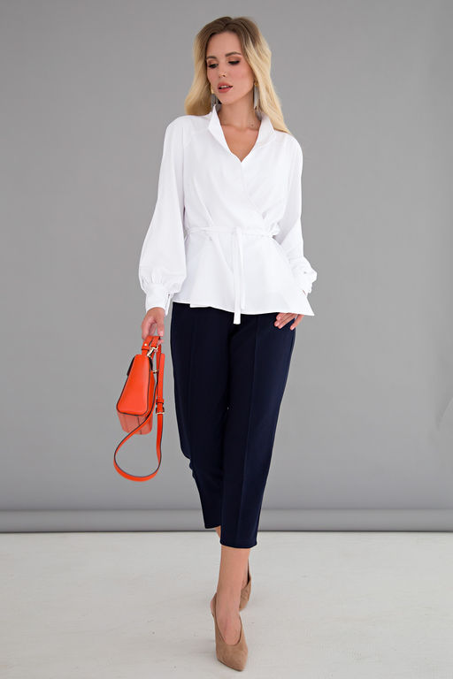 Блуза Идеальная асимметрия (белая) Б1525-11 - Lt collection фото 13