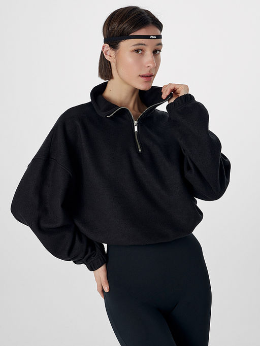 Свитшот женский черный из флиса