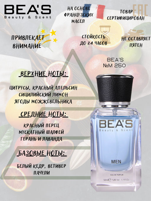 Парфюм Beas 50 ml M 250  men  фото 2