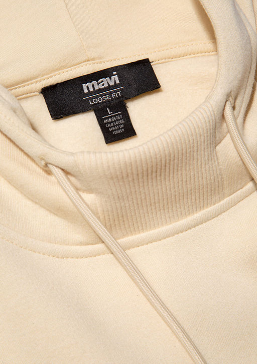 Mavi Logo Bask?l? Kapusonlu Bej Sweatshirt  фото 6