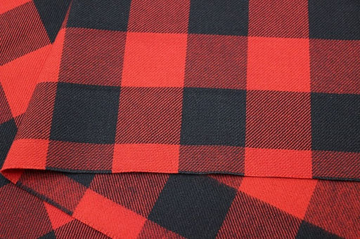 Фуле Клетка цв.красный/черный, ш.1.45м, хлопок-100%, 180гр/м.кв - Купава фото 3