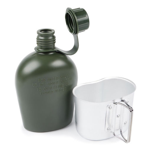 Фляжка армейская походная Adventure, 1 л, для воды, с котелком, пластиковая, зелёная - Simaland фото 5