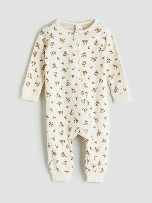 Bisiklet Yaka ?i?ekli K?z Bebek Tulum