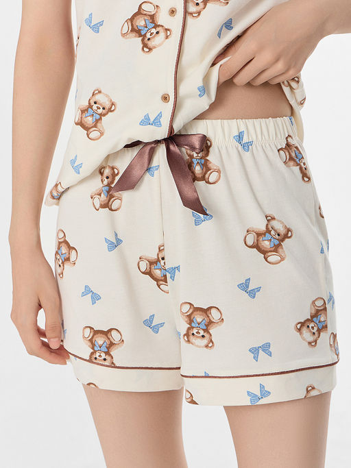 Комплект домашний женский молочный с принтом - Mark formelle фото 6