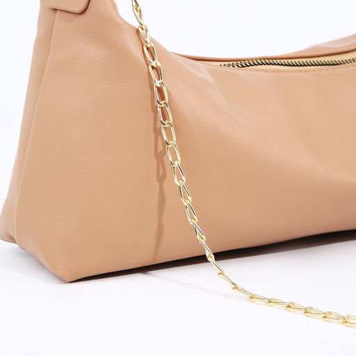 Сумка-багет на молнии, цвет светло-коричневый - Simaland фото 4