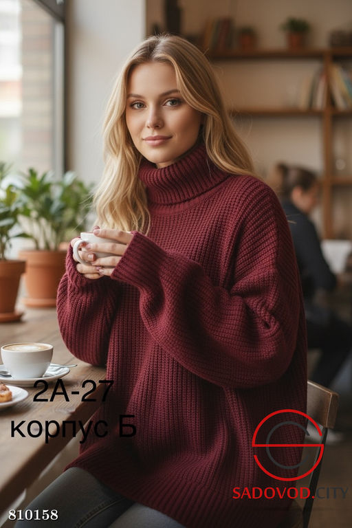 Свитер водолазка вязанная