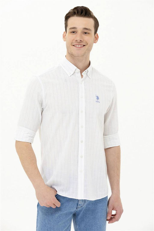 Мужская синяя рубашка с длинным рукавом - U.s. polo assn фото 10