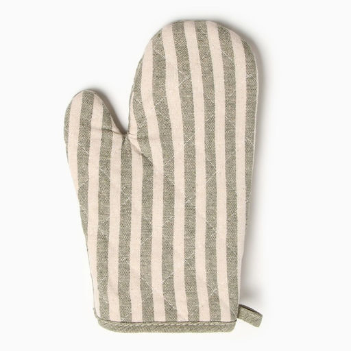 Варежка-прихватка Доляна Полоса цв.зеленый 25х17см,50% п/э 50% хл  фото 3