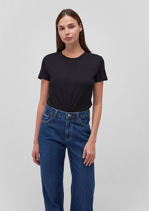 2li Kad?n Fitted Basic Tisort - Mavi фото 2