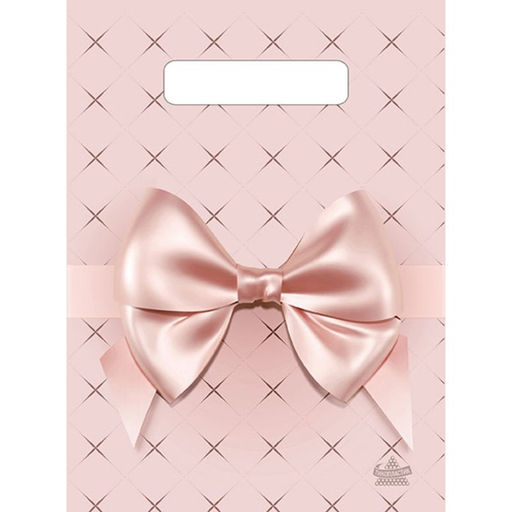 Цена за 100 шт. Пакет «Персиковый бант», полиэтиленовый, с вырубной ручкой, 19×25 см, 30 мкм