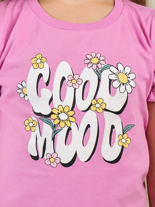 CRB wear / CWKG 90270-45 Комплект для девочки (футболка, бриджи),сиреневый  фото 3