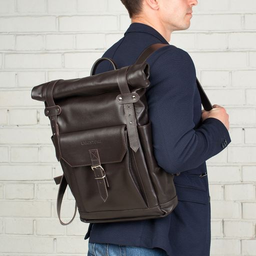 Рюкзак для ноутбука из кожи Eliot Black - Lakestone фото 26
