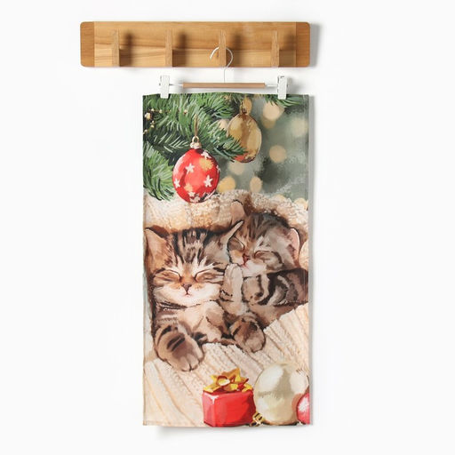 Полотенце новогоднее кухонное Этель Счастливы вместе 40х70 см, 100% хл, саржа 190 г/м2