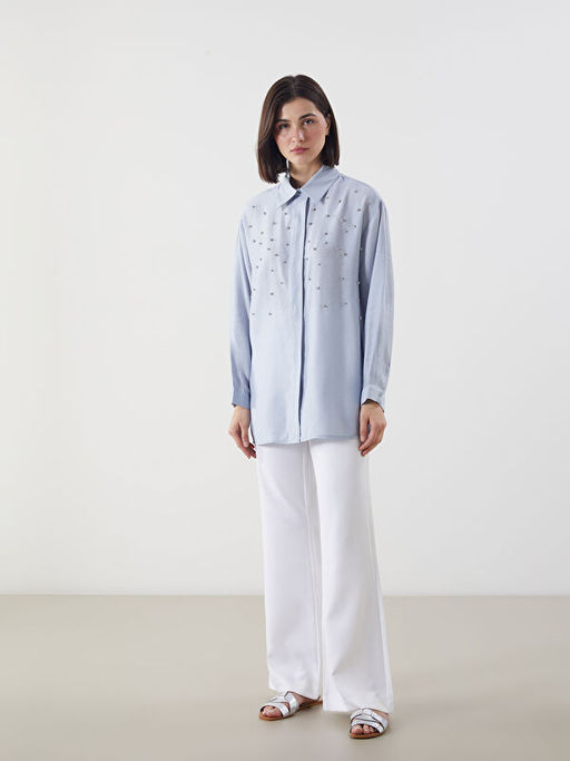 Ta?l? Oversize Kad?n G?mlek Tunik