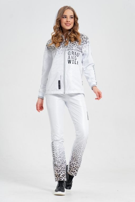 Толстовка из футера комбинированного с принтованной плащевой тканью - А+б коллекция фото 14