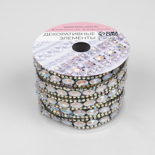 Стразы термоклеевые «Овалы», 9 мм, 4.5±0.5 м, цвет серебряный