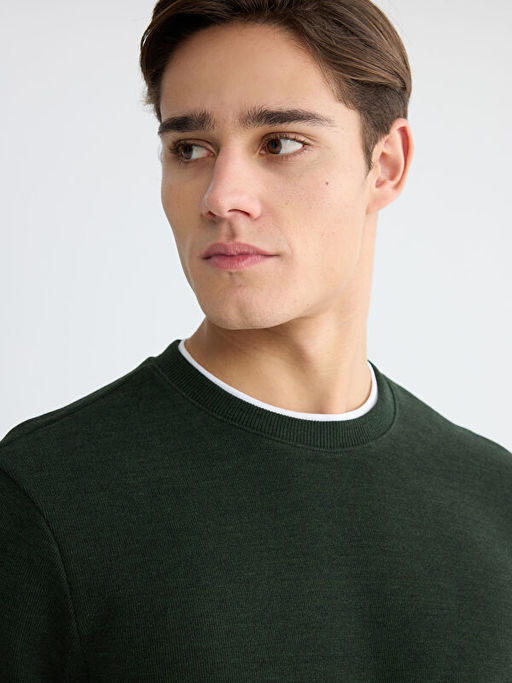 Bisiklet Yaka Erkek Sweatshirt