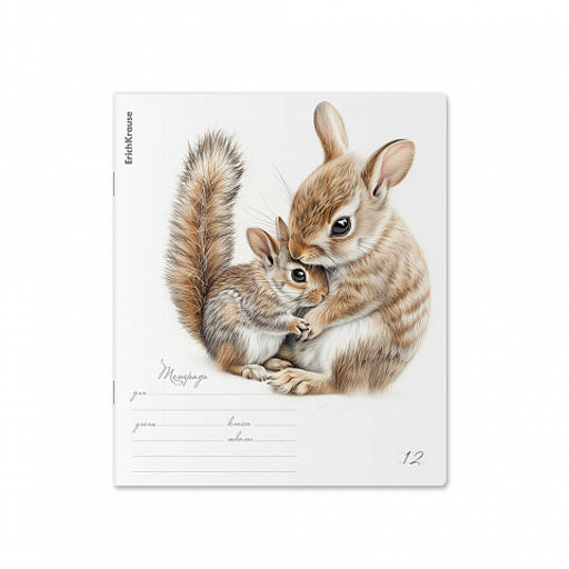 Цена за 10 шт. Тетрадь школьная ученическая ErichKrause Little Cuties, 12 листов, линейка (в плёнке по 10 шт.)_MIX-PACK  фото 5