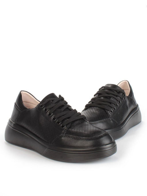 05-PDD180-6 BLACK Кроссовки женские (натуральная кожа)