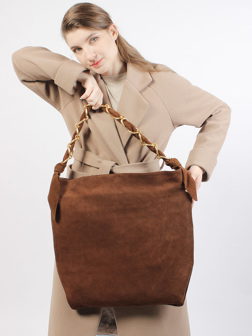 LACCOMA сумка M1048-рыжий натуральная замша хлопок