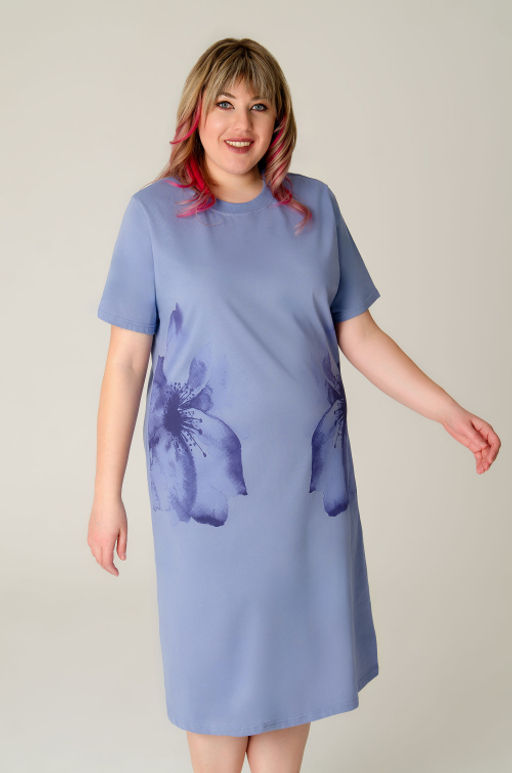 Арт. 4158 Домашняя туника женская 52-60 (5 шт) Цвет:сиреневый