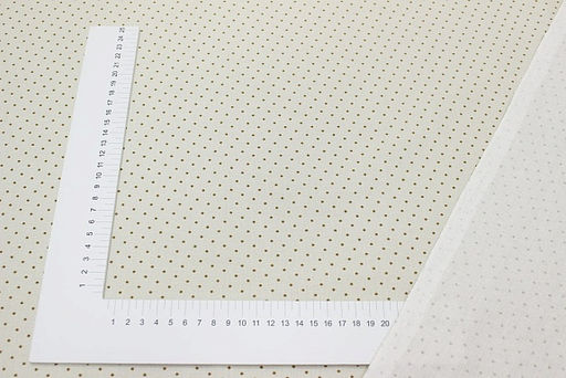 Бязь Очень мелкий темный горох (2мм) на св.бежево-молочном, ш.1.5м, хлопок-100%, 138гр/м.кв - Купава фото 5