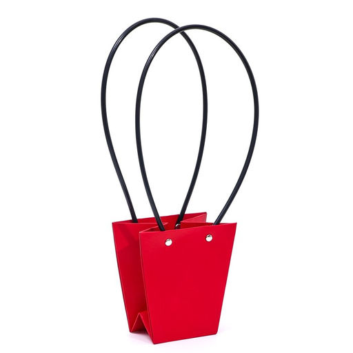 Цена за 10 шт. Сумка для цветов «Красная», влагостойкая, 12×12 - 8×8 - 12.5 см