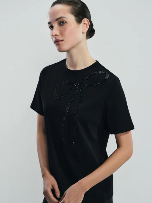 Футболка с бантом из блесток / Zarina