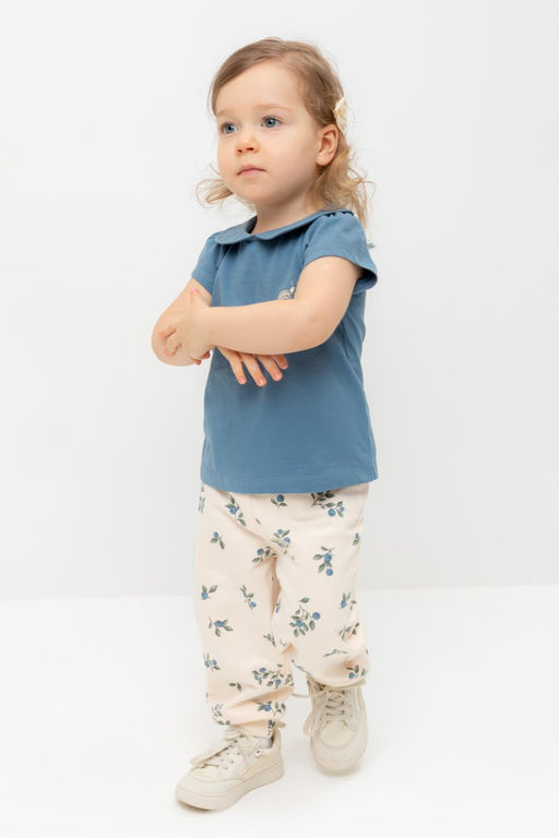 Crockid _ КР 400816/айвори,голубика к561 брюки д/дев яс  фото 5