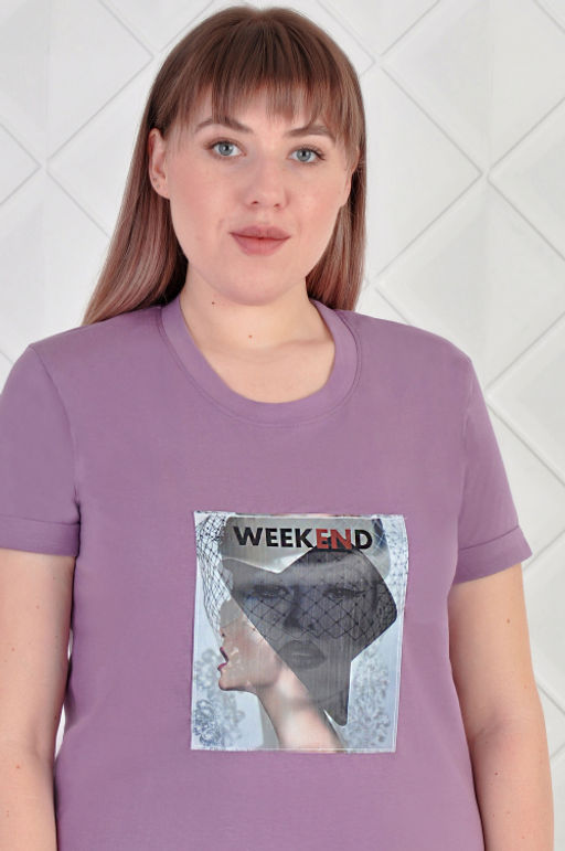 Арт. 4128 Туника женская 50-58 (5 шт) Цвет:сиреневый