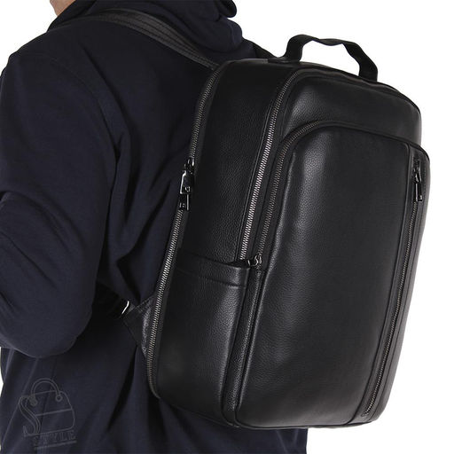 Рюкзак мужской кожаный 131419-159H black Heanbag в Новосибирске - S-style фото 3