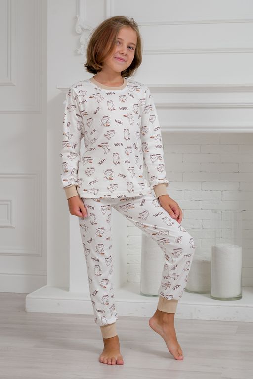 Пижама детская из интерлока Потешка кролик бежевый - Амадэль фото 2