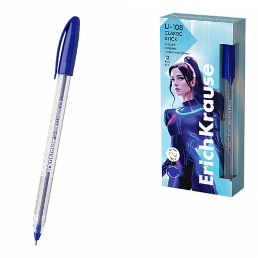 Цена за 50 шт. Ручка шариковая ErichKrause U-108 Stick Classic 1.0, Ultra Glide Technology, цвет чернил красный (в коробке по 50 шт.)  фото 4