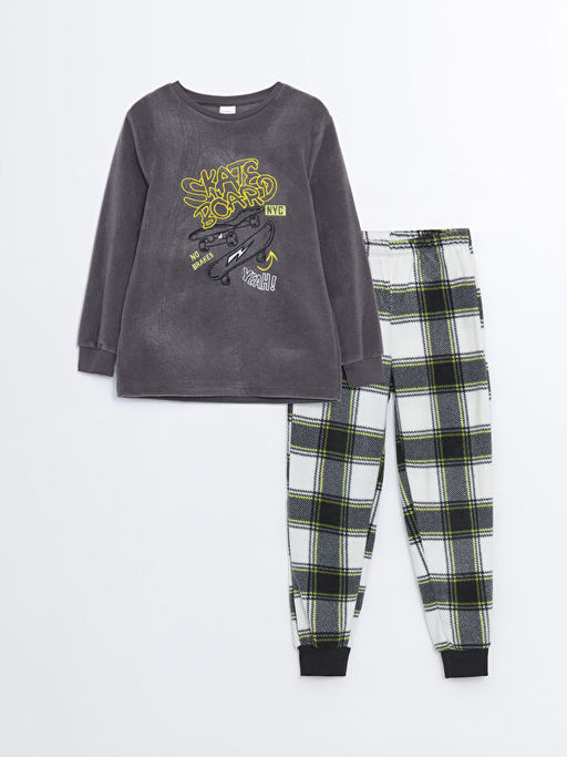 Bisiklet Yaka Polar Erkek ?ocuk Pijama Tak?m?