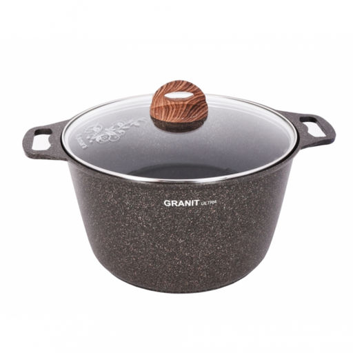 ЛА_АП_GRANIT ULTRA (original) Кастрюля 8,0л со стекл крышкой, арт. кго82а