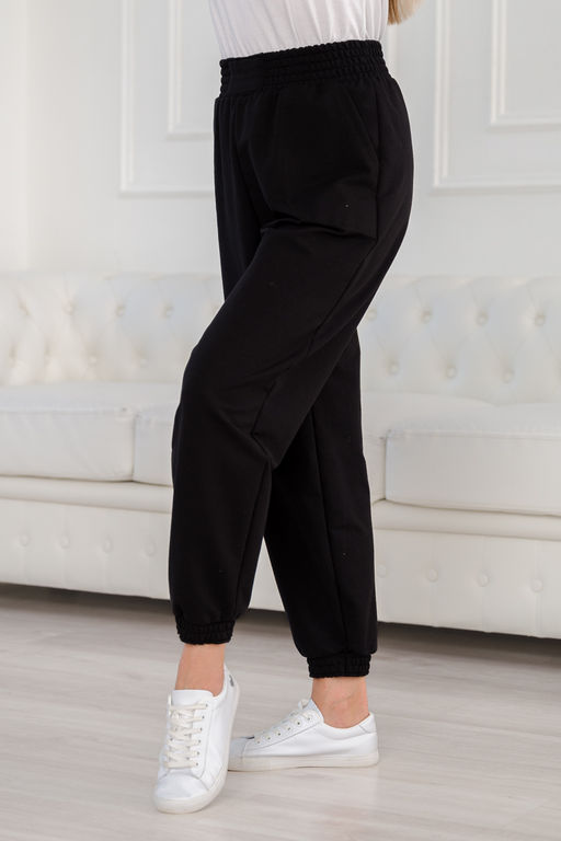 Брюки женские из футера Забава черный