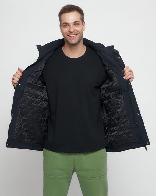 Куртка спортивная мужская большого размера темно-синего цвета 88676TS - Wonderrman фото 13