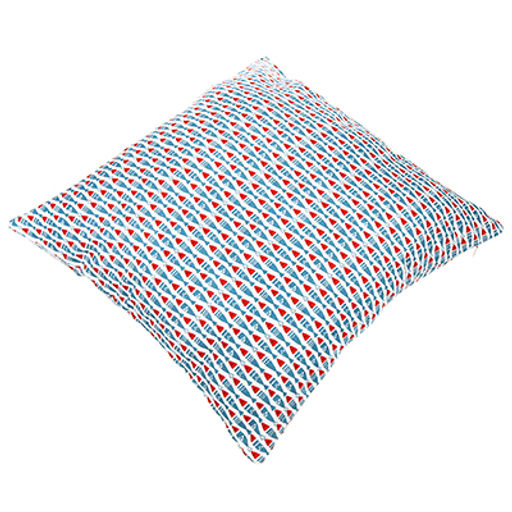 Наволочка декоративная 43х43см "Рыбы" голубой, искусственная ткань, на молнии (Китай)