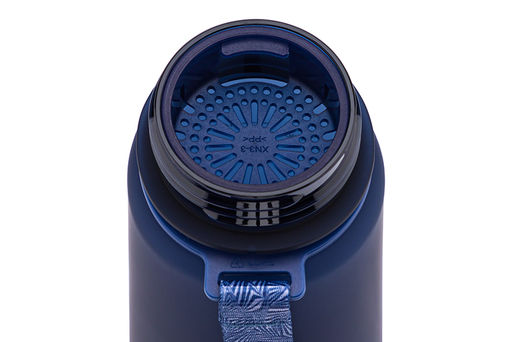 Бутылка для воды 1000 мл 7,8*7,8*28,5 см "Style Matte" с углубл д/пальцев, темно-синяя, мотивацион.