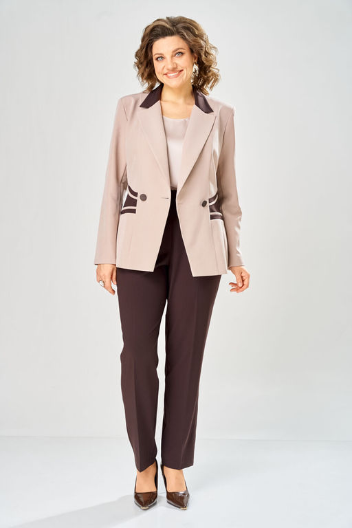 Костюм Anastasia Mak 1315 коричневый+пудра  фото 5