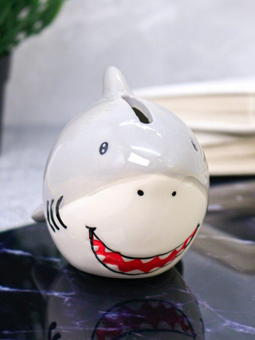 Копилка керамическая Акула/Shark, grey (15х8,5 см)