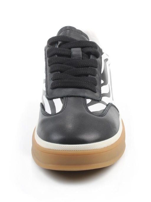 03-Y6-1B BLACK/WHITE Полуботинки спортивные женские (натуральная кожа)