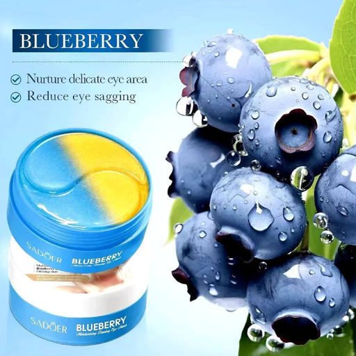 SADOER Увлажняющие питательные патчи для кожи вокруг глаз BLUEBERRY с экстрактом черники фото 2